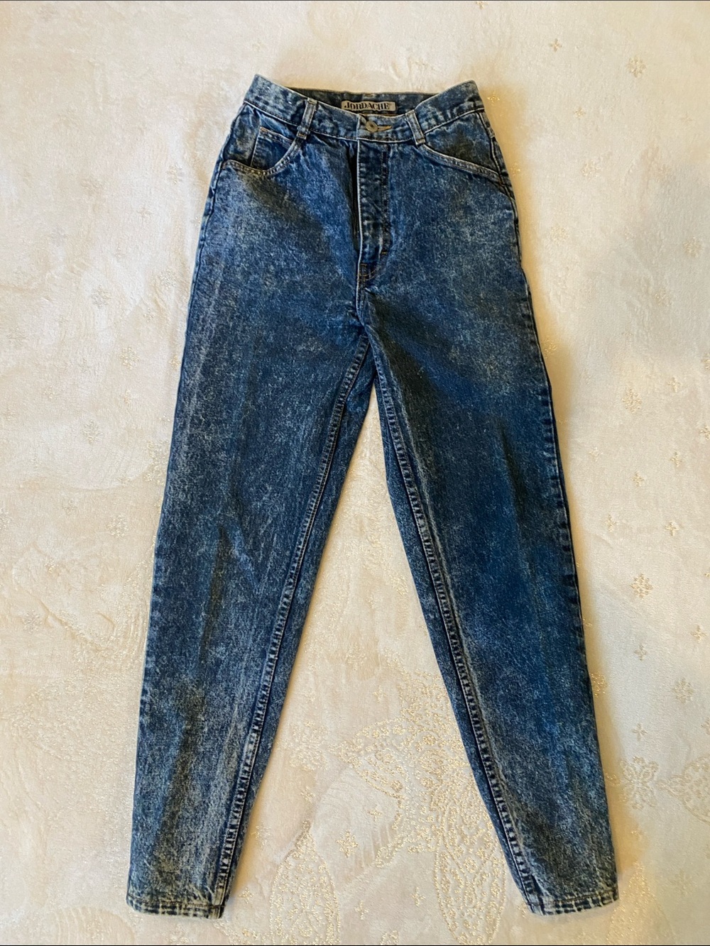 Vintage Jordache Acid Wash Blue Denim Jeans  Size 7  Made in U.S.A.